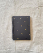 Gold Hearts - Black Cover With White Lined Pages